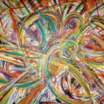 Sinfonia arcobaleno - Olio e acrilico su tela 100x80 cm